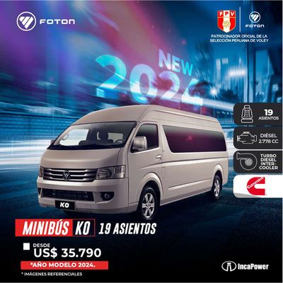Ofertas de Carros, Motos y Repuestos en El Porvenir | Minibús KO 19 asientos de Fotón | 26/10/2023 - 31/10/2024