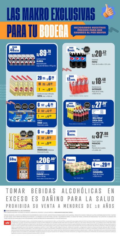 Ofertas de Supermercados en Cayma | Volante Bodegas N24 de Makro | 24/11/2023 - 29/11/2023