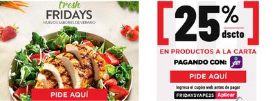 Ofertas de Restaurantes en Arequipa | Ofertas  de TGI Friday's | 24/1/2024 - 29/2/2024
