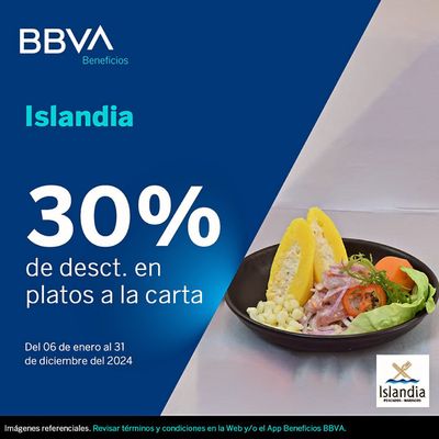 Ofertas de Restaurantes | 30 % de desct de Islandia | 7/2/2024 - 31/12/2024