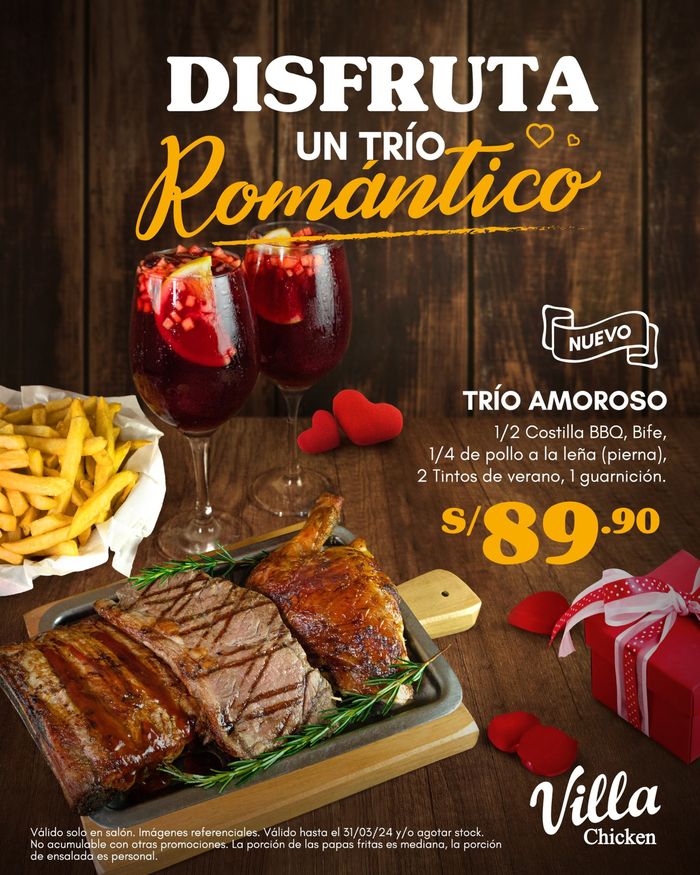 Catálogo Villa Chicken & Grill en Lima | Disfruta un Trío Romántico | 7/2/2024 - 31/3/2024