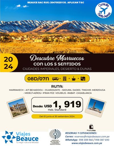 Catálogo Viajes Beauce en Lurín | Descubre Marruecos con los 5 sentidos | 1/6/2024 - 30/9/2024
