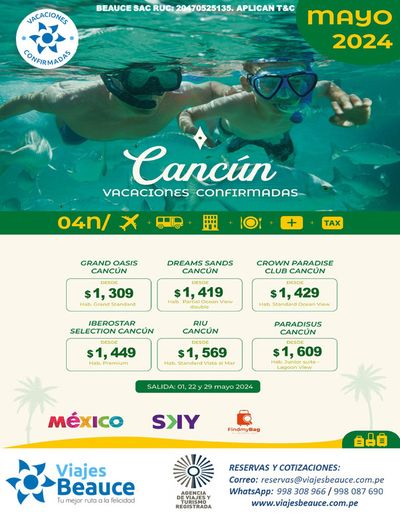 Ofertas de Viajes y ocio | Cancún  de Viajes Beauce | 1/5/2024 - 28/5/2024
