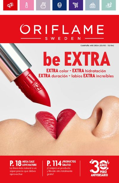 Ofertas de Perfumerías y belleza en Ica | Be Extra  de Oriflame | 25/3/2024 - 12/4/2024