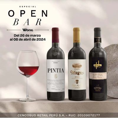 Catálogo Wong en Lima | Open Bar Wong | 27/3/2024 - 8/4/2024