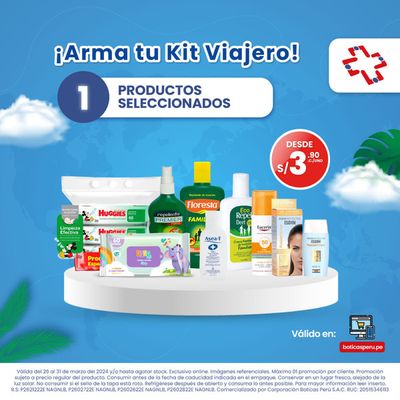 Ofertas de Salud y Farmacias en Lurín | Arma tu Kit Viajero  de Boticas Perú | 27/3/2024 - 31/3/2024