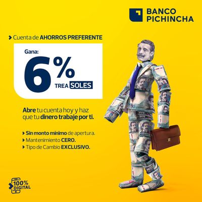 Ofertas de Bancos y seguros en Cayma | Gana 6% trea Soles  de Banco Pichincha | 4/4/2024 - 18/4/2024