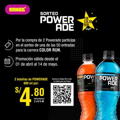 Ofertas de Supermercados en Barranca | Sorteo Power Ade  de Tambo | 11/4/2024 - 14/5/2024
