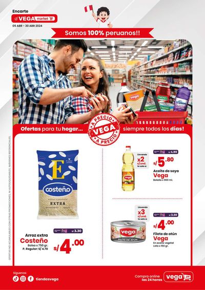 Ofertas de Supermercados en Santa Clara | Somos 100% peruanos  de Vega | 12/4/2024 - 30/4/2024
