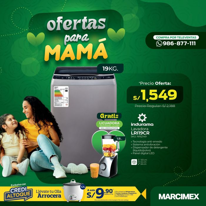 Catálogo Marcimex en Ica | Ofertas para Mamá | 22/4/2024 - 15/5/2024