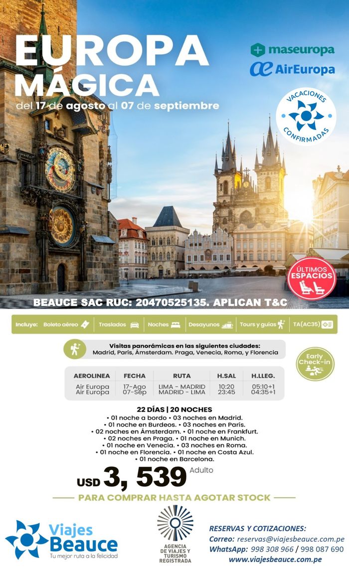 Catálogo Viajes Beauce | Europa  | 22/6/2024 - 7/9/2024