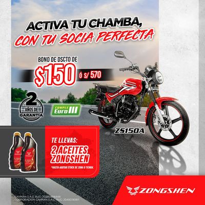 Ofertas de Carros, Motos y Repuestos en Barranca | Activa tu Chamba  de Zongshen | 9/5/2024 - 31/5/2024