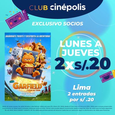 Ofertas de Viajes y ocio en Lima | Exclusivo Socios  de Cinépolis | 13/5/2024 - 13/6/2024