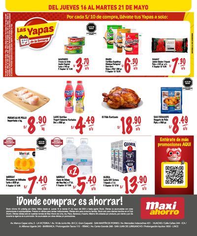Ofertas de Supermercados en Huacho | MaxiAhorro Ofertas! de MaxiAhorro | 16/5/2024 - 21/5/2024