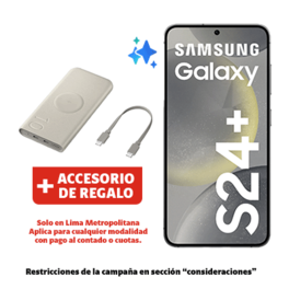 Oferta de Galaxy S24 Plus 512GB Onyx Black + Bateria + Portabilidad + Postpago + Plan Max Ilimitado 69.90 P por S/ 4389 en Claro