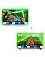 Oferta de Televisor Philips Mini LED 4K UHD Smart 75" 75PML9507 + Televisor Philips 55” 4K Ultra HD Ambilight TV  55PUD7908 por S/ 4999 en Hiraoka