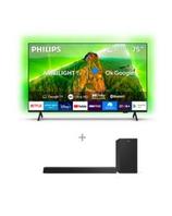Oferta de Televisor LED Philips 75” UHD 4K 75PUD7908 Ambilight TV + Soundbar Philips TAB7305/10 por S/ 3499 en Hiraoka