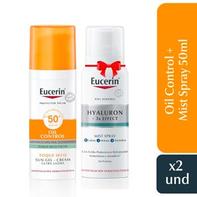 Oferta de Pack Protector Solar Facial en Gel Crema Eucerin + Producto Promocional Mist Spray Hyaluron Eucerin por S/ 81,4 en InkaFarma