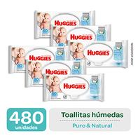Oferta de Pack de Toallas Húmedas Huggies Puro & Natural 6 Unidades por S/ 73,1 en InkaFarma