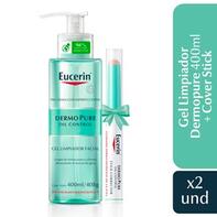 Oferta de Pack Gel Limpiador Facial Eucerin DermoPure + Cover stick Eucerin DermoPure 2en1 por S/ 77,3 en InkaFarma