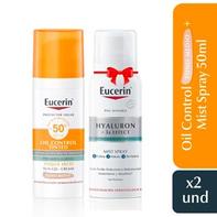 Oferta de Pack Protector Solar Facial Eucerin Sun Tono Medio + Producto Promocional Mist Spray Hyaluron Eucerin por S/ 124,91 en InkaFarma