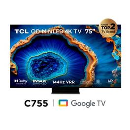 Oferta de TV TCL 75" QD Miniled Smart TV Google 75C755 por S/ 4699 en La Curacao