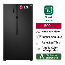 Oferta de Refrigeradora LG Side by Side 509LT Múltiple Flujo de aire GS51MPD Negro por S/ 2649 en La Curacao
