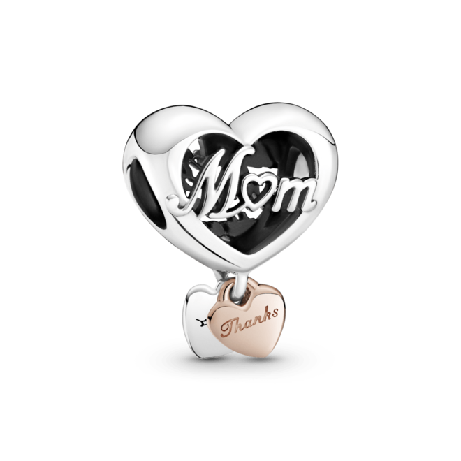 Oferta de Charm Corazón Gracias Mamá Dos Tonos por S/ 455 en Pandora