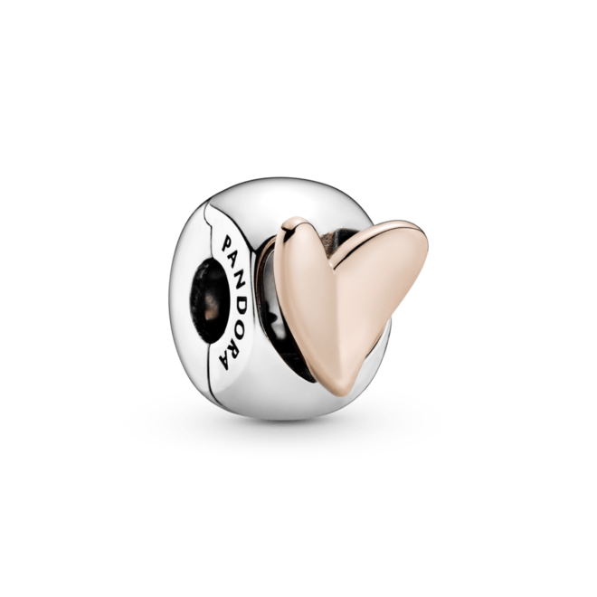 Oferta de Charm Sujetador Corazón de diseño libre Recubrimiento en Oro Rosa de 14k por S/ 455 en Pandora