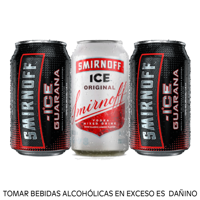 Oferta de Pack 03 Smirnoff Ice Lata 350 ml (2 Guaraná/1 Red) por S/ 22,8 en Tambo