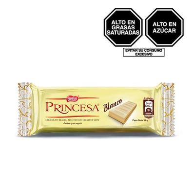 Oferta de Chocolate Blanco Princesa Barra 30 gr por S/ 2 en Tambo