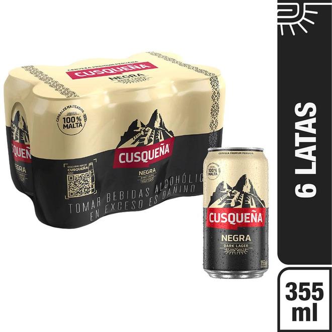 Oferta de Cerveza Cusqueña Negra Six Pack Lata 355 ml por S/ 29,9 en Tambo