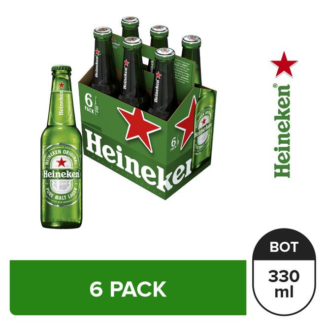 Oferta de Cerveza Heineken Six Pack Botella 330 ml por S/ 38,9 en Tambo