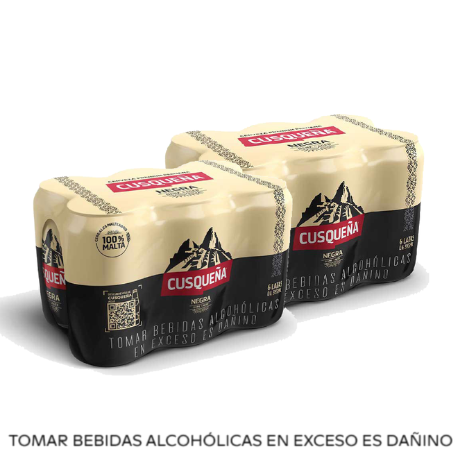 Oferta de Pack 02 Cerveza Cusqueña Negra Six Pack Lata 355 ml por S/ 55,8 en Tambo