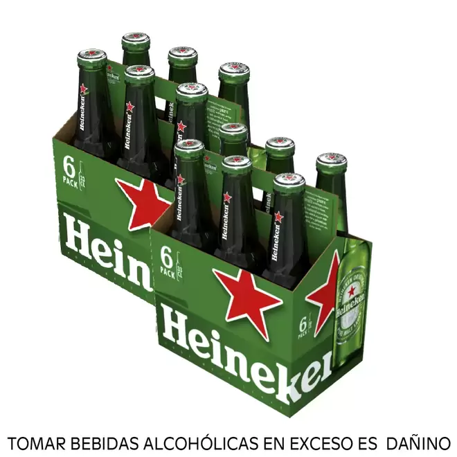 Oferta de Pack 02 Cerveza Heineken Six Pack Botella 330 ml por S/ 70 en Tambo