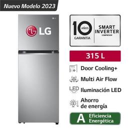Oferta de Refrigeradora LG DoorCooling 315LT GT31BPP Plateada por S/ 1699 en Tiendas EFE