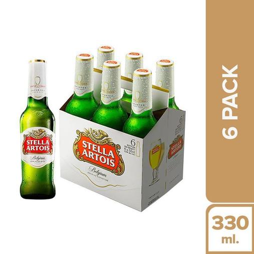 Oferta de Stella Artois Bot X 330 mL Six Pack por S/ 29,9 en Tottus