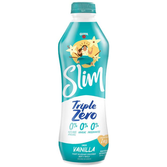 Oferta de Yogurt Descremado GLORIA Slim Vainilla Botella 1Kg por S/ 6,7 en Vivanda