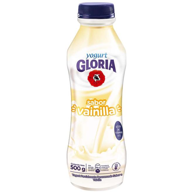 Oferta de Yogurt Bebible GLORIA Sabor a Vainilla Botella 500g por S/ 3,99 en Vivanda