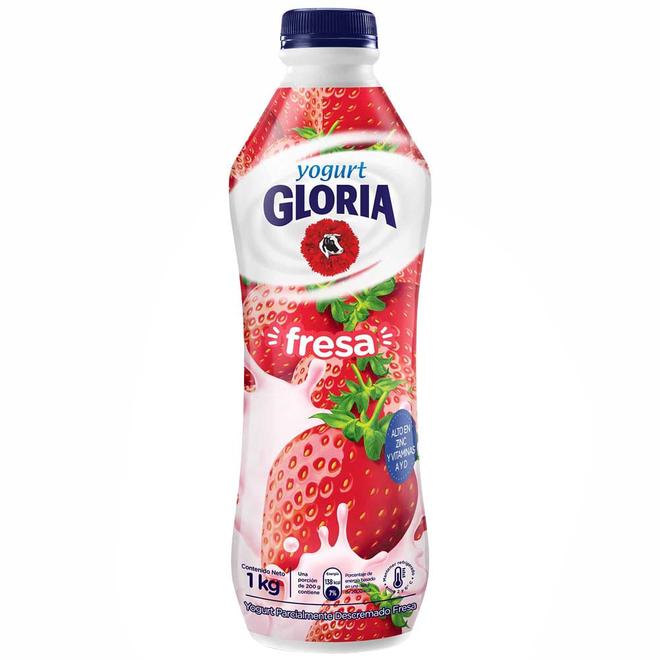 Oferta de Yogurt Bebible GLORIA Sabor a Fresa Botella 1Kg por S/ 6,8 en Vivanda